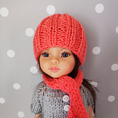 Кукольная шапка и шарф Coral N для Paola Reina